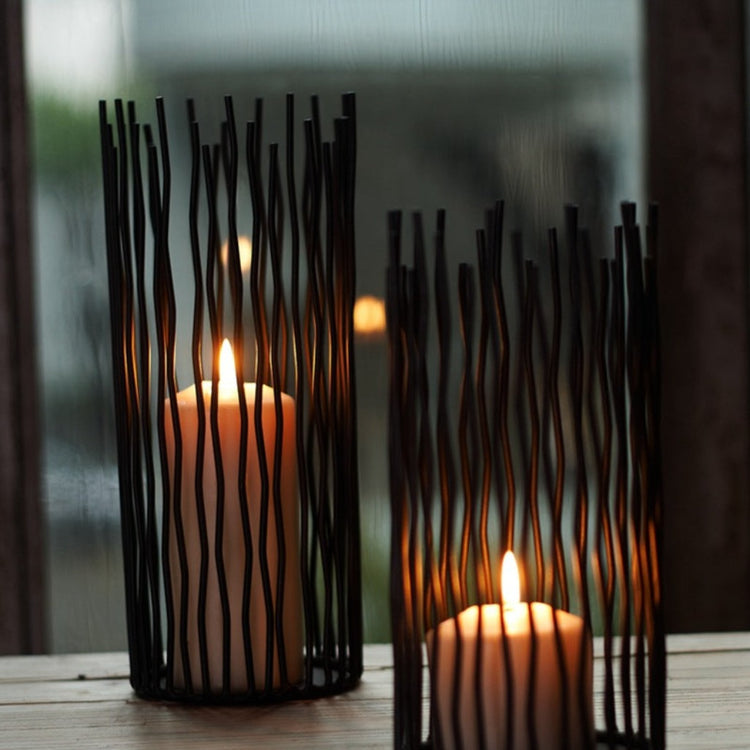 Black Iron Geometric Candle Holder - The Lucky Flame