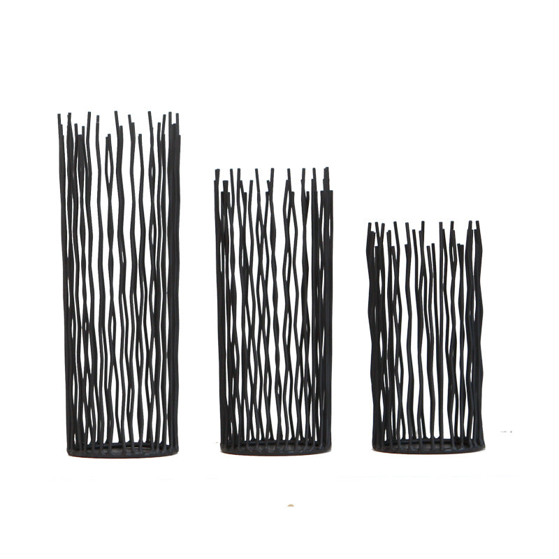 Black Iron Geometric Candle Holder - The Lucky Flame