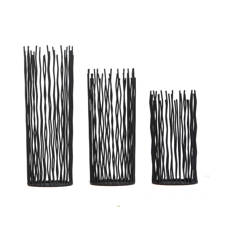 Black Iron Geometric Candle Holder - The Lucky Flame
