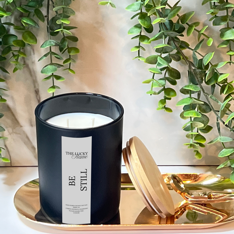 Be Still Candle – Cypress, Patchouli & Cedarwood | Tranquil & Earthy Coconut Soy Candle 9 oz