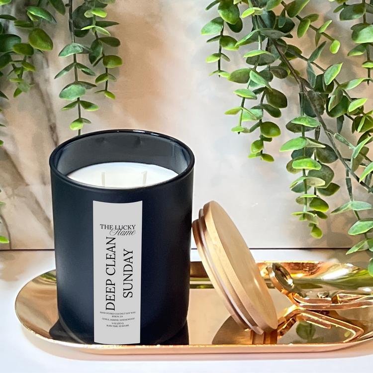 Deep Clean Sunday Candle – Citrus, Jasmine & Sandalwood | Refreshing Coconut Soy Wax Candle 9 oz