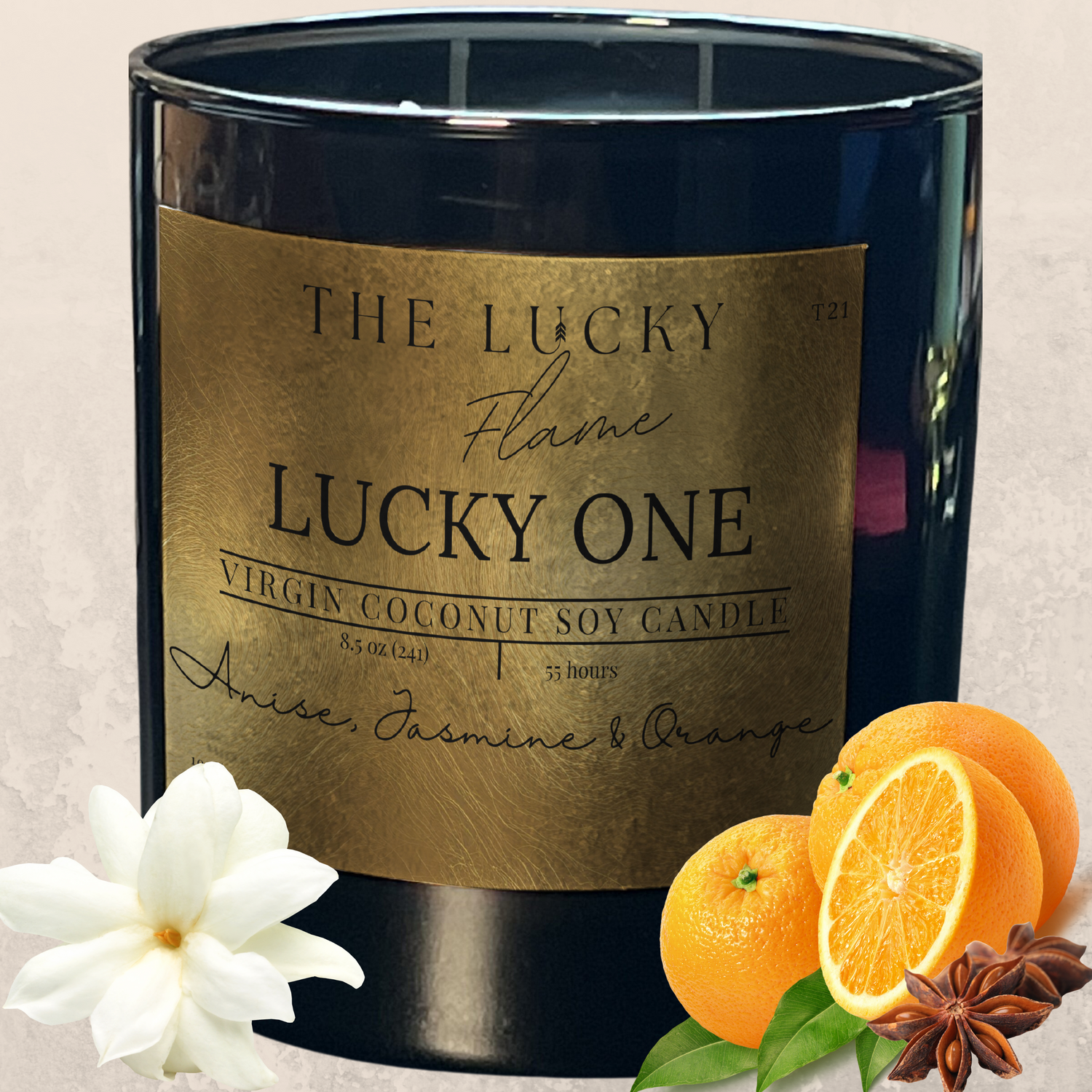 Lucky One Candle - Extra Lucky Down Syndrome Collection | Fresh Apricot & Soft Baby Powder Scent - The Lucky Flame