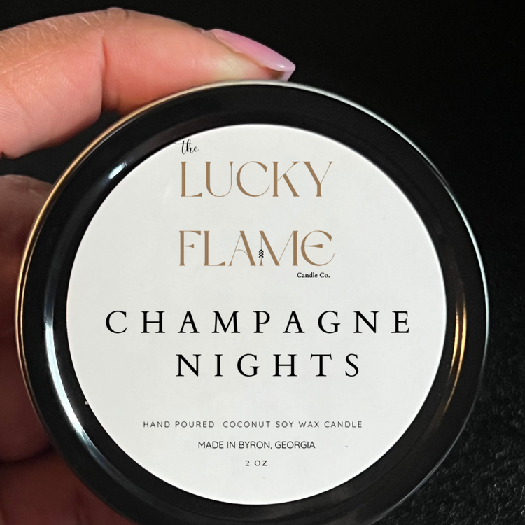 Champagne Nights Candle - Fall Scent Collection | Luxurious Cranberry, Citrus & Champagne Scent in 3 Sizes - The Lucky Flame