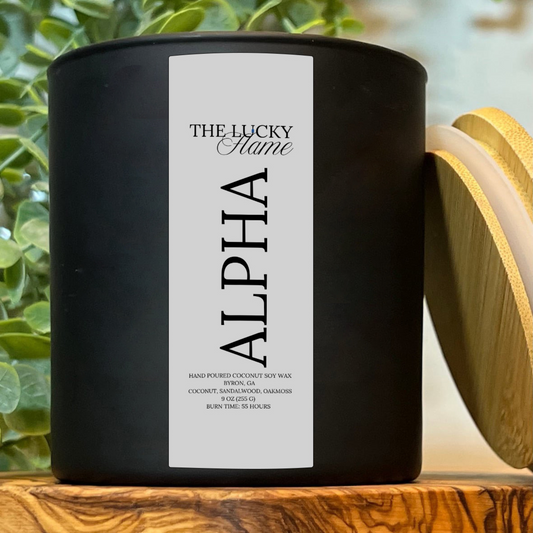 Alpha Candle - Virgin Coconut Soy Wax | Bold & Sophisticated Scent - The Lucky Flame