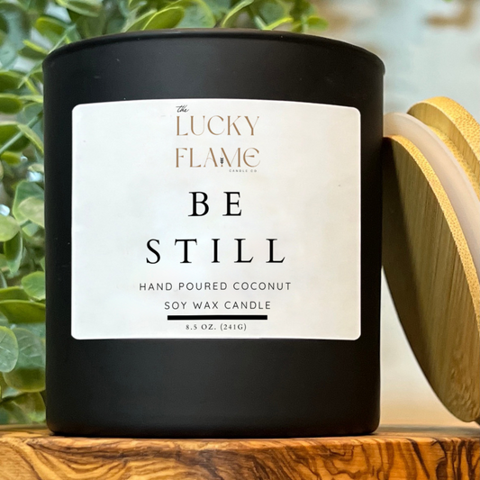 Be Still Candle - Virgin Coconut Soy Wax | Tranquil & Earthy Scent in 3 Sizes - The Lucky Flame