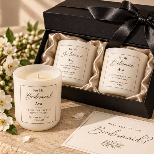 Bridesmaid & Bridal Party Custom Candle Gift Sets
