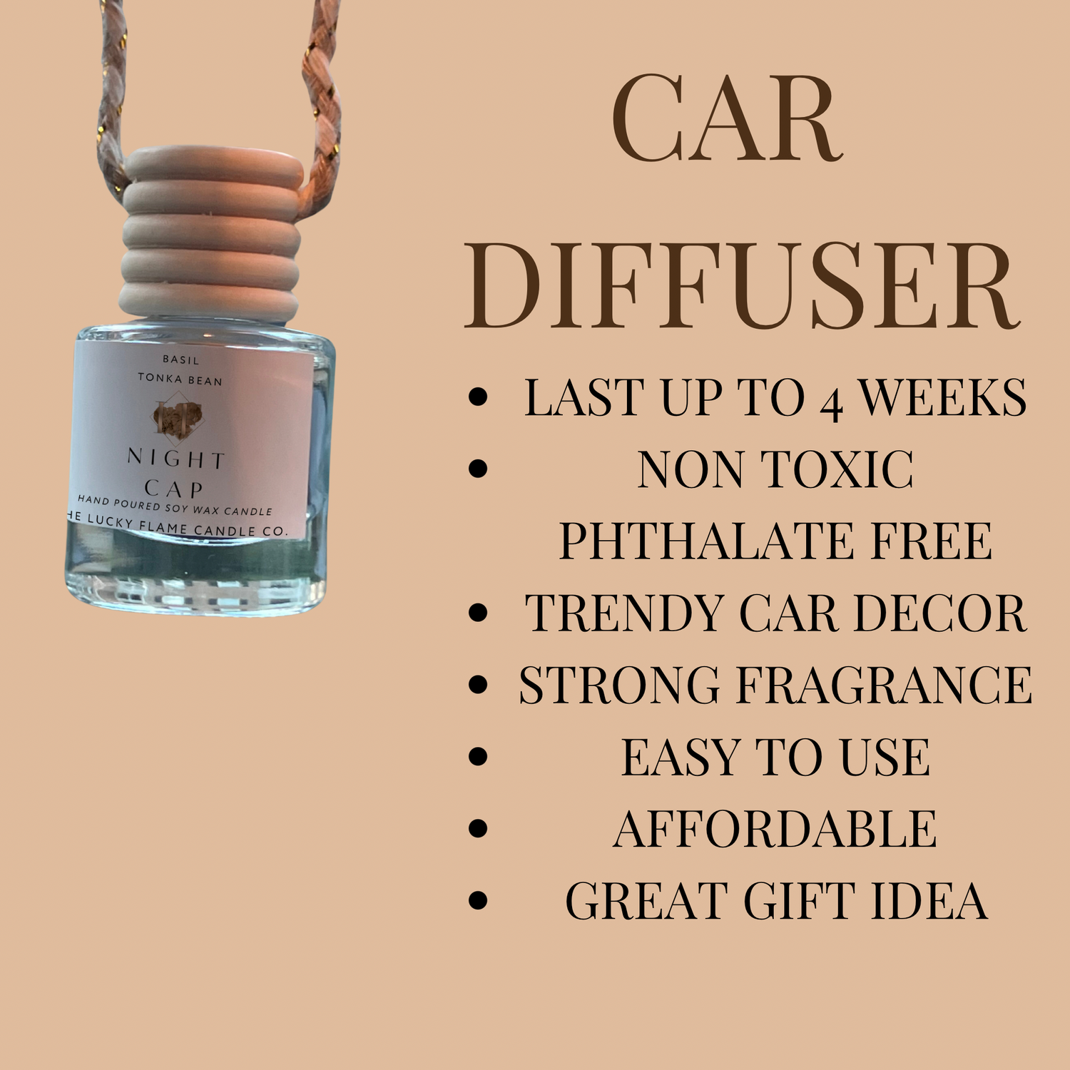 Night Cap Car Diffuser - The Lucky Flame