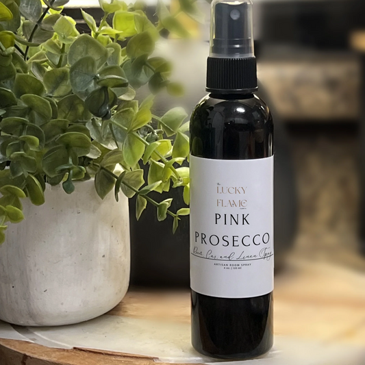 Pink Prosecco Room Spray - Sugar, Peach, and Sandalwood - The Lucky Flame