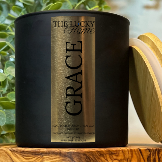 Grace Candle – Coconut, Cocoa Butter & Cedarwood | 9 oz Double Wick Luxury Coconut Soy