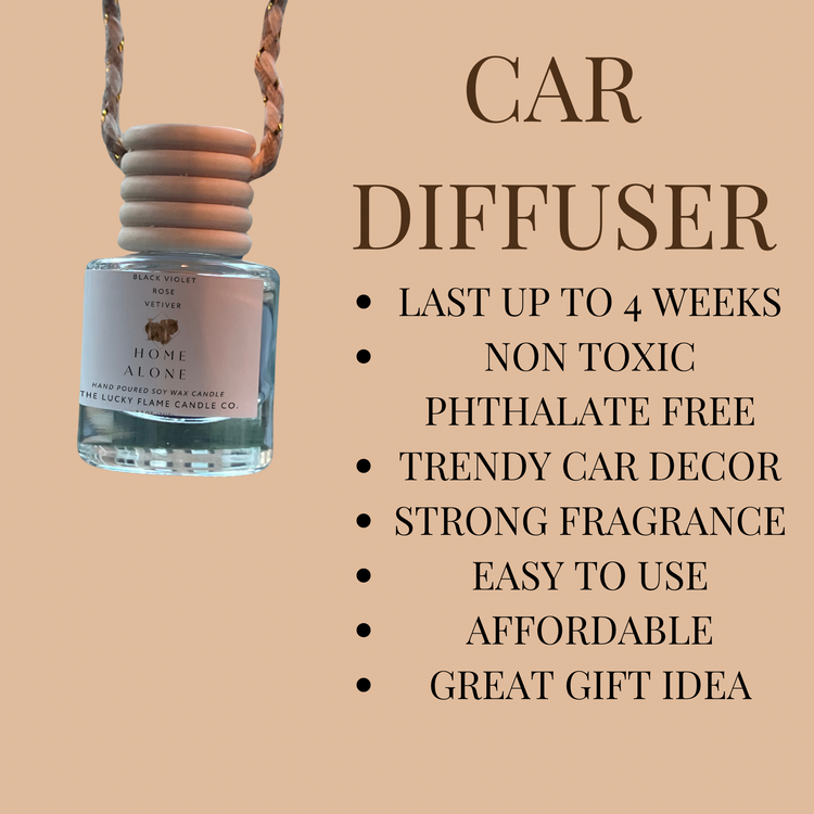 Home Alone Car Diffuser 8ml - Black Violet & Saffron | The Lucky Flame - The Lucky Flame