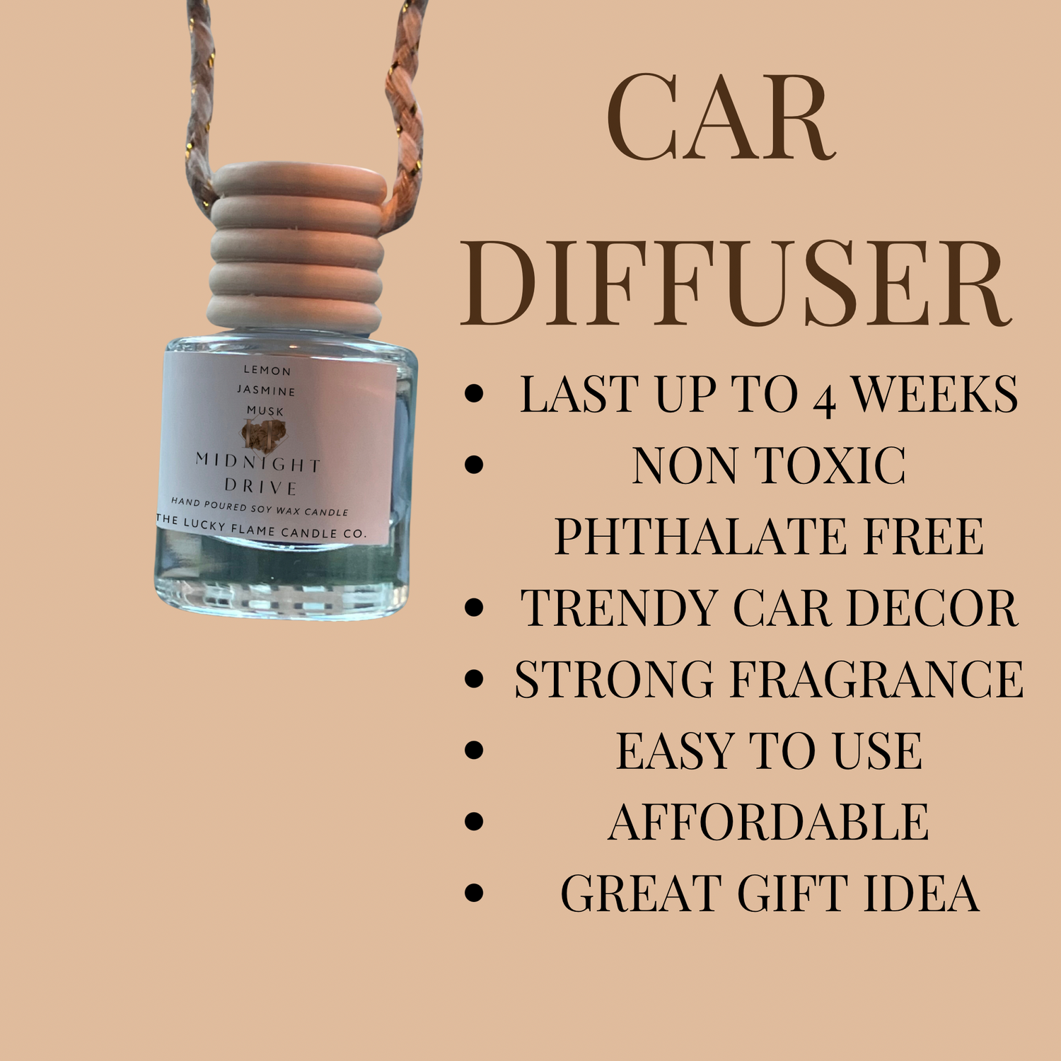 Midnight Drive Car Diffuser - The Lucky Flame