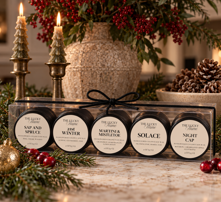 Winter Discovery Set — 5 Hand-Poured Coconut Soy Candles | The Lucky Flame