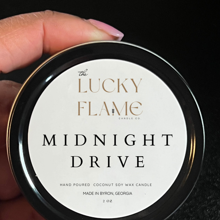 Midnight Drive Candle - Virgin Coconut Soy Wax | Refreshing & Luxurious Scent in 3 Sizes - The Lucky Flame