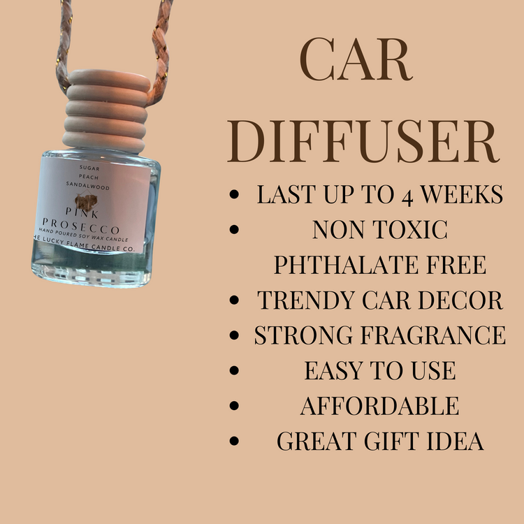 Pink Prosecco Car Diffuser - The Lucky Flame