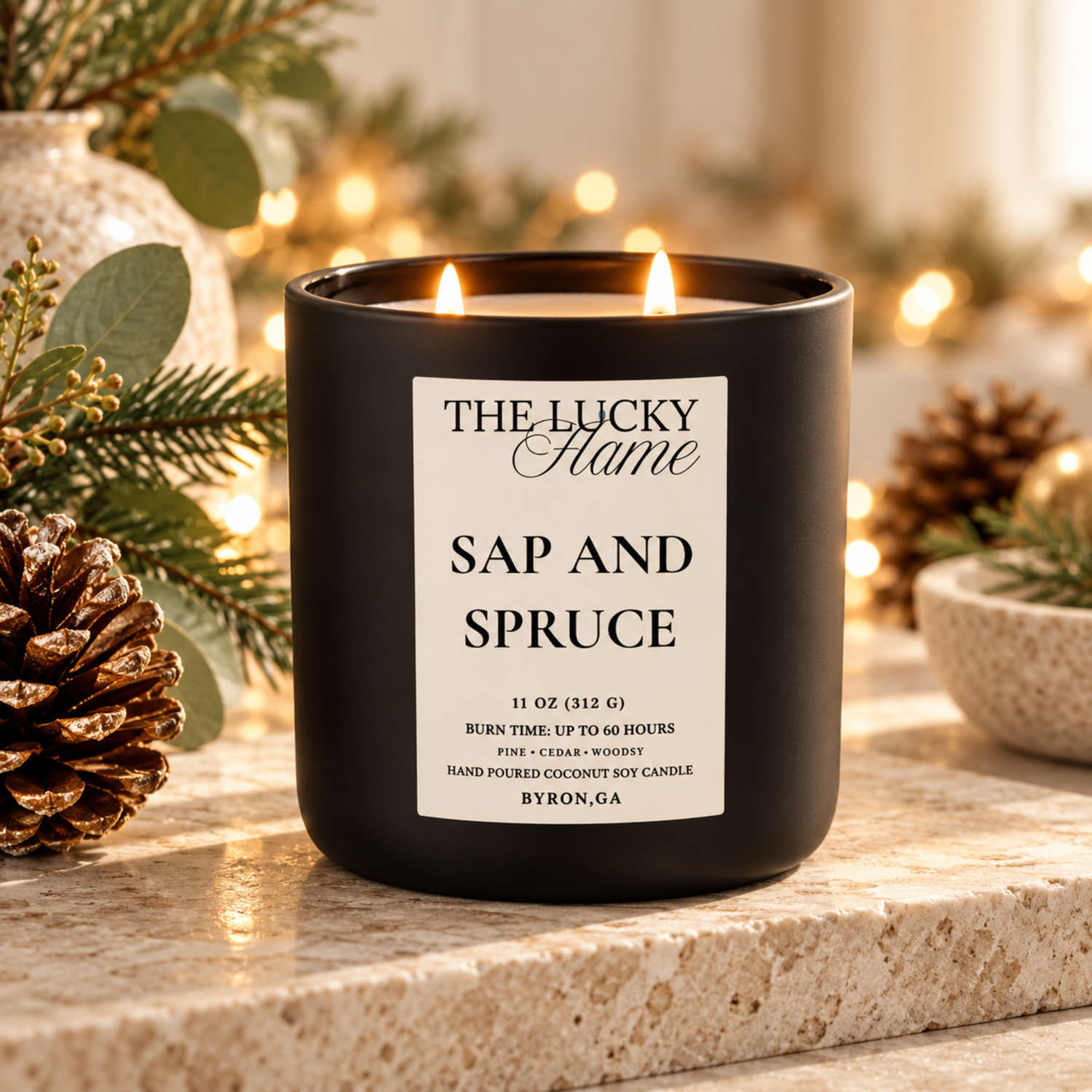 Sap and Spruce coconut soy candle