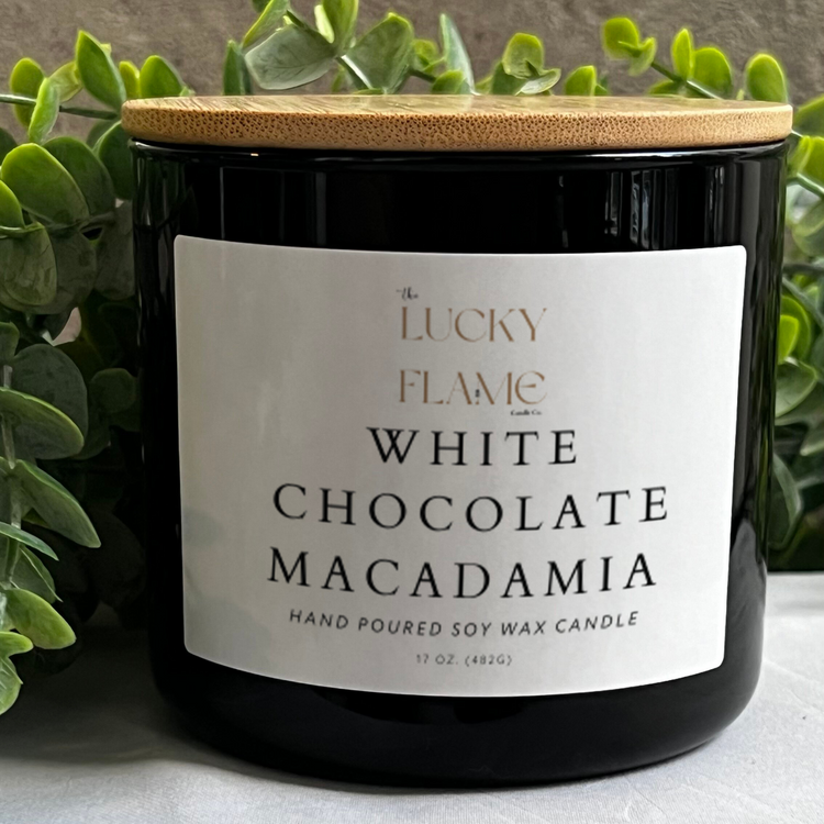 White Chocolate Macadamia Candle - Virgin Coconut Soy Wax | Luxurious & Delicious Scent in 3 Sizes - The Lucky Flame