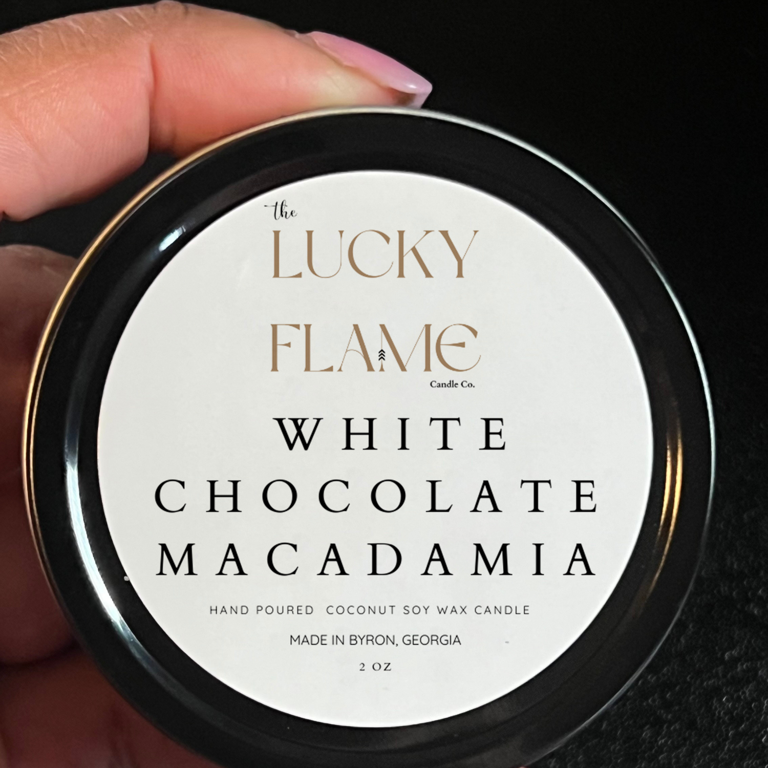 White Chocolate Macadamia Candle - Virgin Coconut Soy Wax | Luxurious & Delicious Scent in 3 Sizes - The Lucky Flame