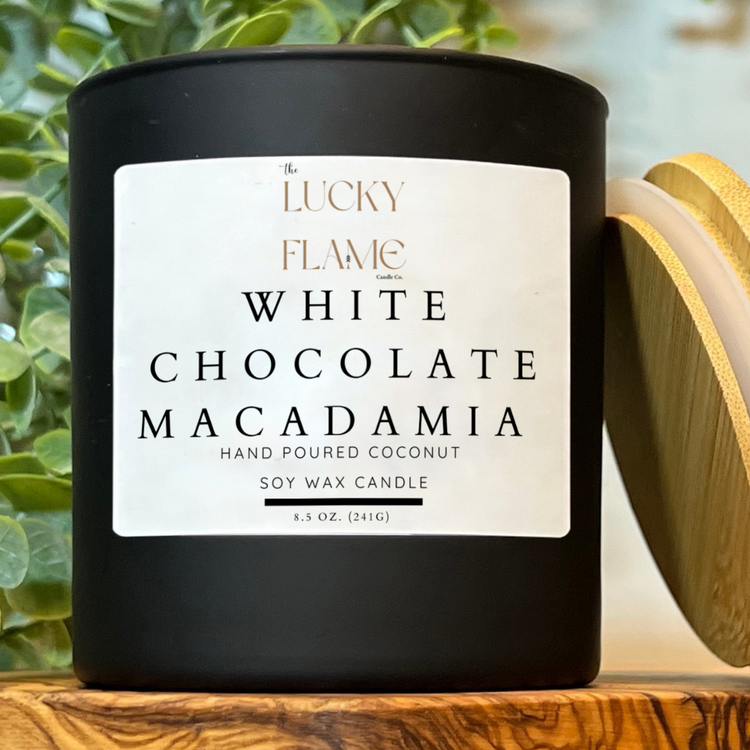 White Chocolate Macadamia Candle - Virgin Coconut Soy Wax | Luxurious & Delicious Scent in 3 Sizes - The Lucky Flame