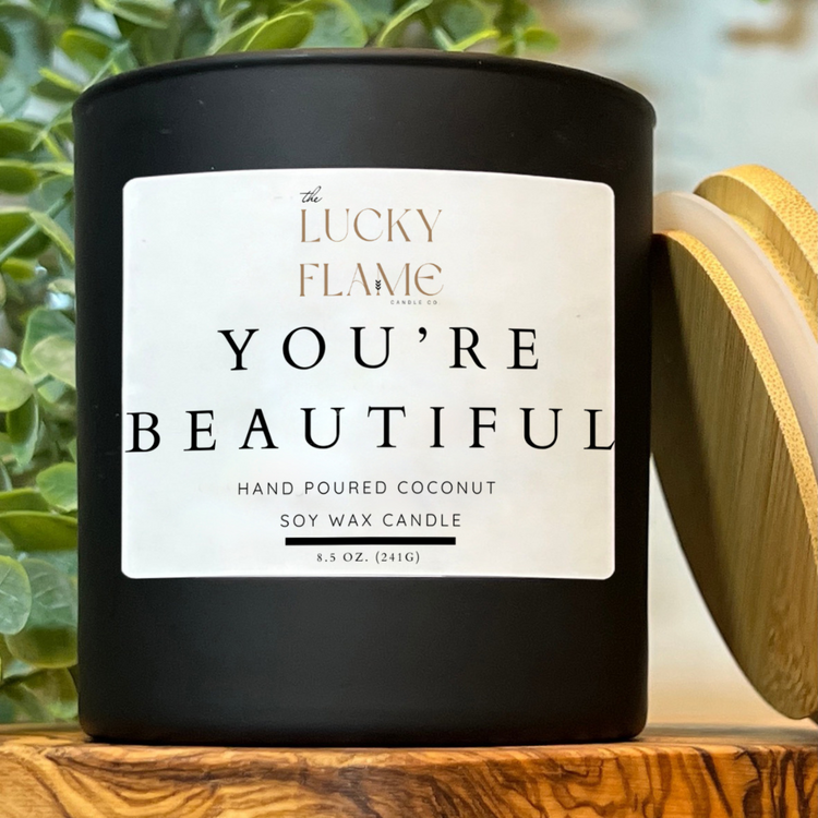 You’re Beautiful Candle - Virgin Coconut Soy Wax | Luxurious & Captivating Scent in 3 Sizes - The Lucky Flame