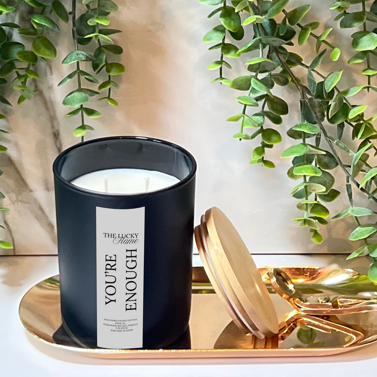 You’re Enough Candle - Virgin Coconut Soy Wax | Luxurious & Earthy Scent in - The Lucky Flame