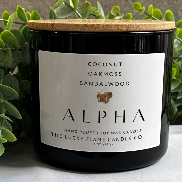 Alpha Candle - Virgin Coconut Soy Wax | Bold & Sophisticated Scent in 3 Sizes