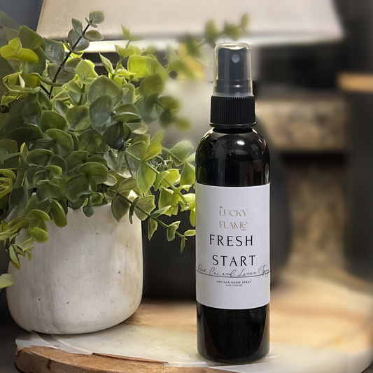 Fresh Start Car, Room, and Linen Spray - Baby Powder Scent with Powder, Rose, and Sweet Orange Notes | The Lucky Flame - The Lucky Flame