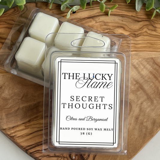 Secret Thoughts Wax Melts – Soft Citrus & Warm Amber | Clean Home Fragrance