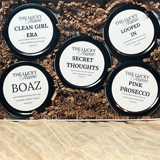 Sample Kit – Coconut Soy Candles (5 Scents) | Mini 2 oz Tins