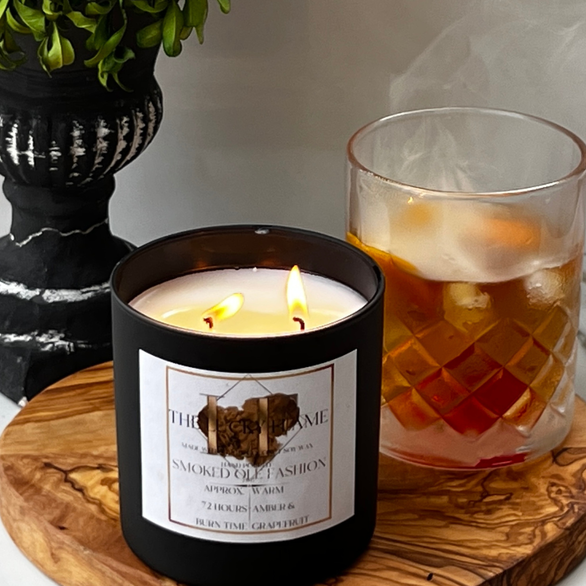 Smoked Ole Fashion Candle - Virgin Coconut Soy Wax | Warm & Luxurious Scent in 3 Size - The Lucky Flame