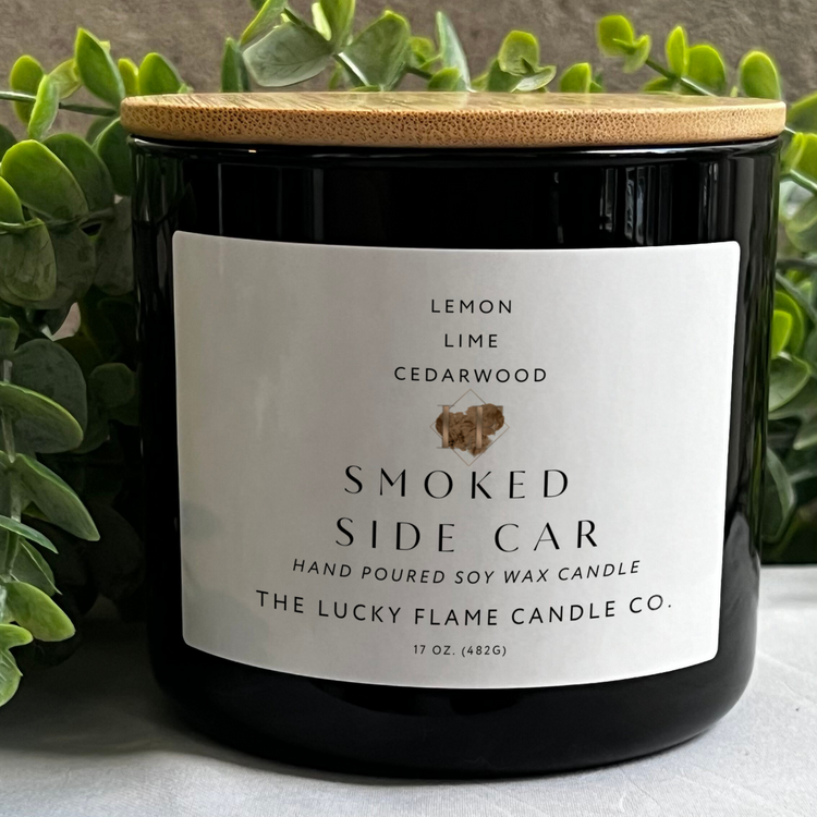 Smoked Side Car Candle - Virgin Coconut Soy Wax | Luxurious & Invigorating Scent in 3 Sizes - The Lucky Flame