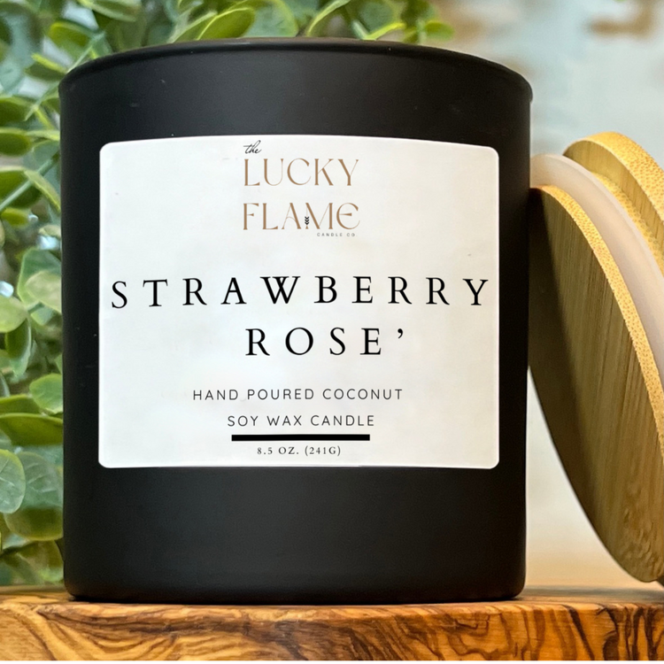 Strawberry Rose Candle - Virgin Coconut Soy Wax | Luxurious & Refreshing Scent in 3 Sizes