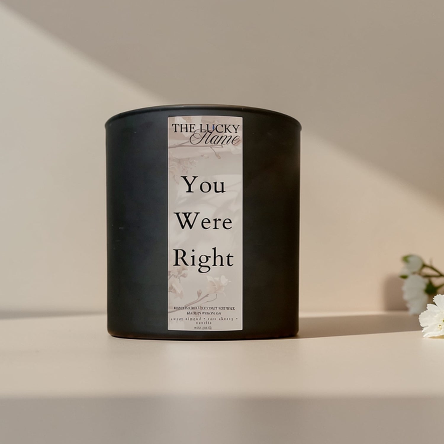 You Were Right funny gift candle for mom with citrus and vanilla fragrance in coconut soy wax by The Lucky Flame